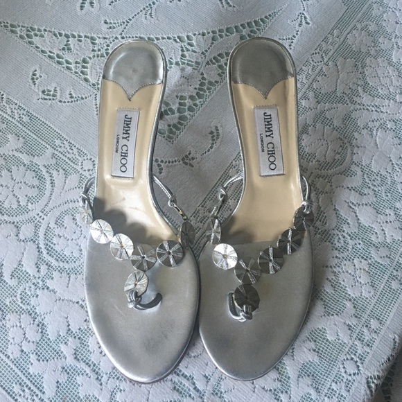 Jimmy Choo Silver Disc Sandal
