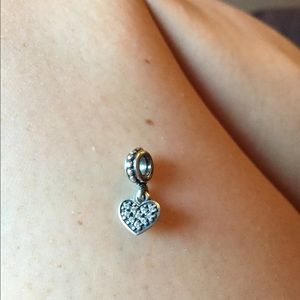 FINAL PRICE! Pandora clear pave heart dangle charm