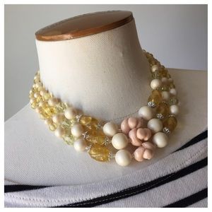 VINTAGE Floral Beaded Necklace