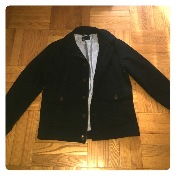 Navy men's Fred Perry peacoat. Size Medium