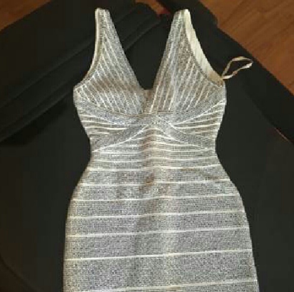 Herve Leger XS Silver Bandage  - $1,000, (Ori