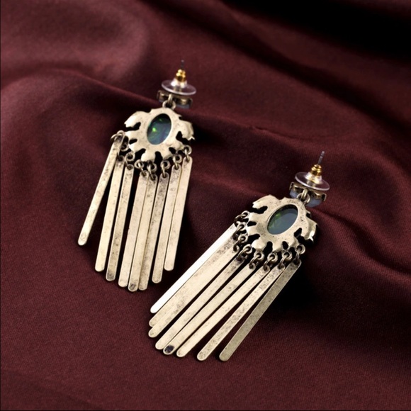 Fringe Statement Earrings - Picture 2 of 4
