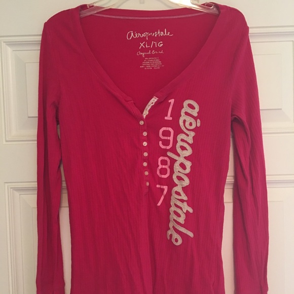 Aeropostale long sleeve pink shirt size XL