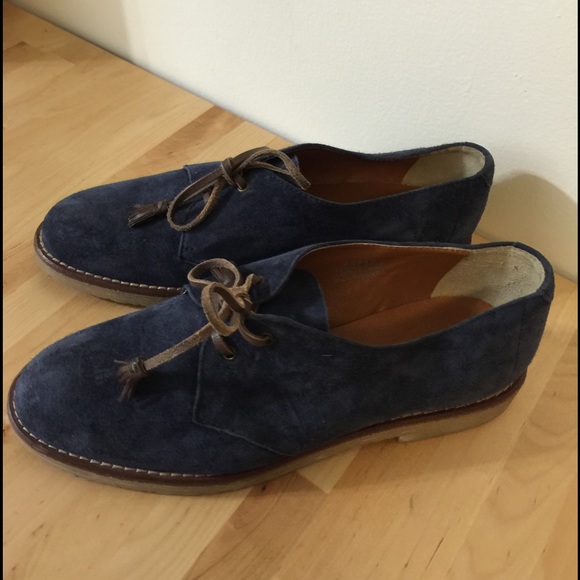Madewell navy suede oxfords