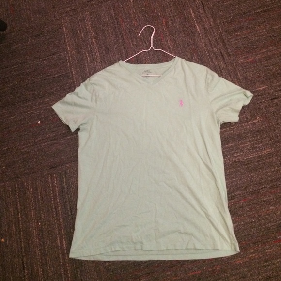 Sea foam green V-neck polo tshirt