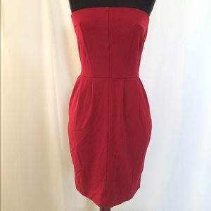 Express Red Strapless Dress