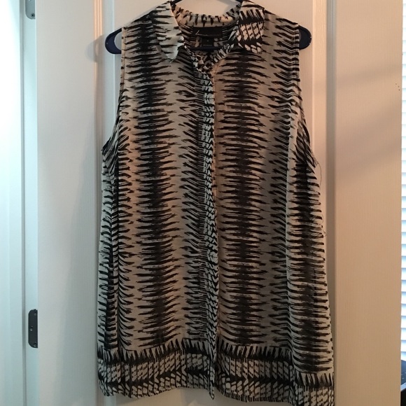 Black and creme sheet blouse