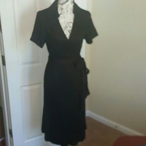 PERFECT PIN-STRIPED WRAP DRESS by Banana Republic