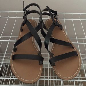 Black strappy sandals