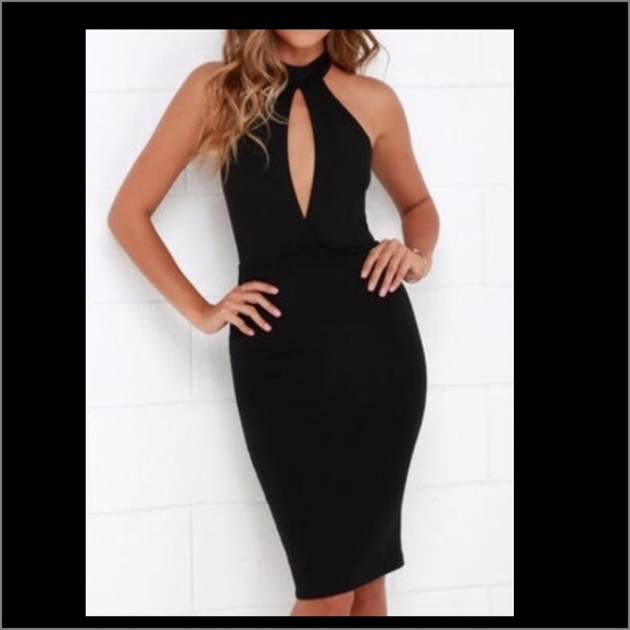 BNWT Lulu's Black Keyhole Fitted Dress 4/6
