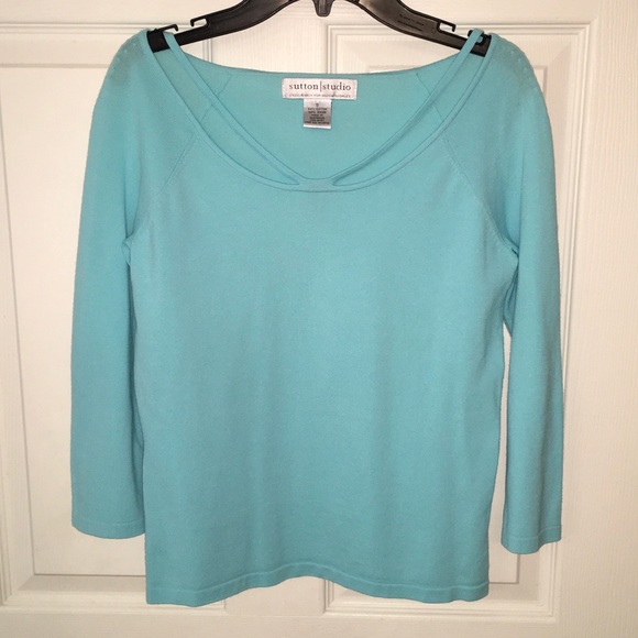 Sutton Studio top...beautiful soft turquoise color - Picture 1 of 4