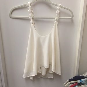 Off-white top with cross back