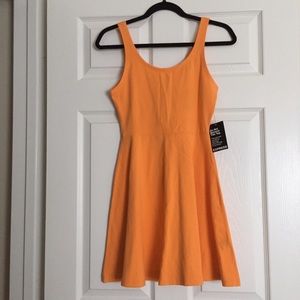 Express orange fit and flare dress