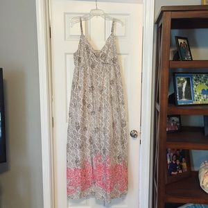 Grey/pink maxi dress