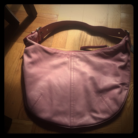 Coach pink leather hobo bag