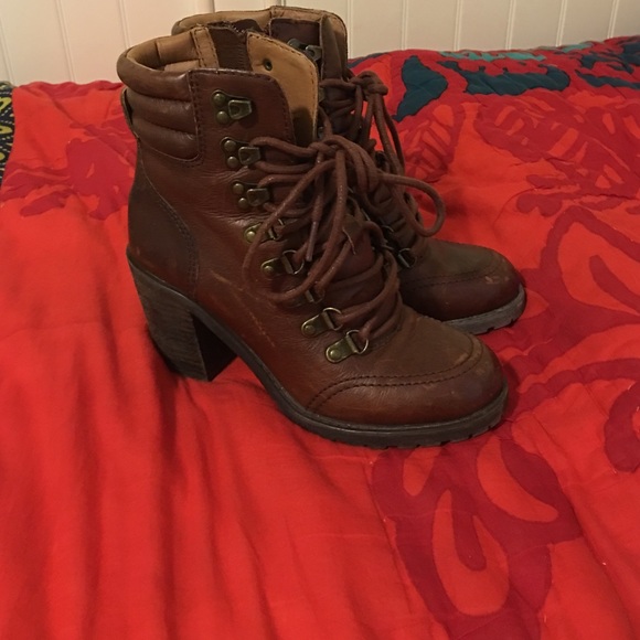 Lucky brand heeled combat boots! Size 5.5!