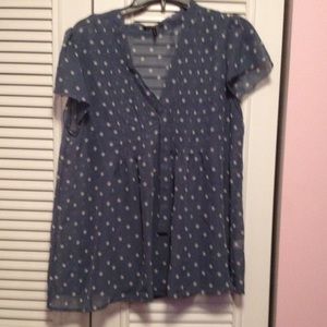 Blue polka dot blouse
