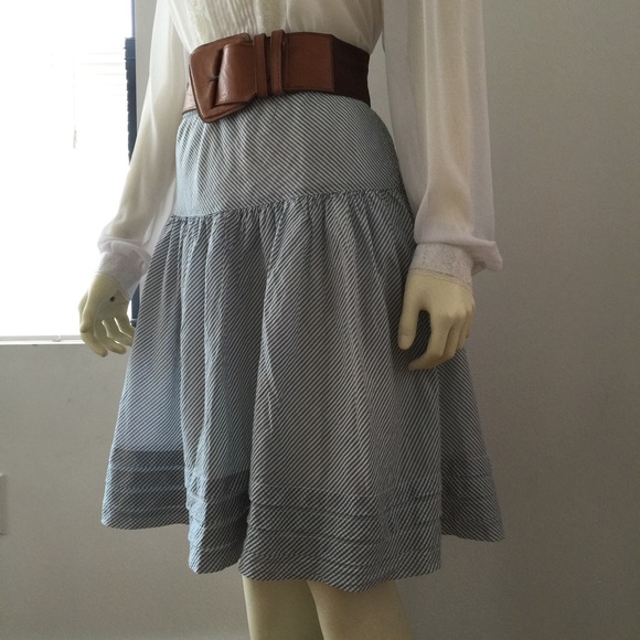 NWOT Gap Blue And White Striped High Waisted Skirt - Picture 3 of 3