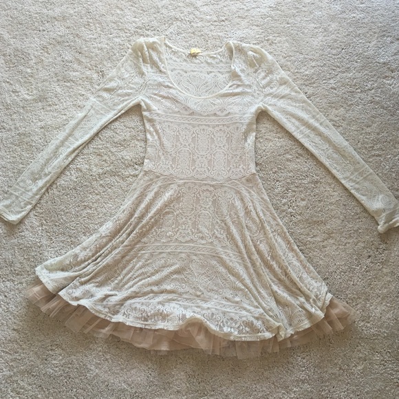 Free people tan lace dress