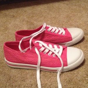 Pink canvas shoes
