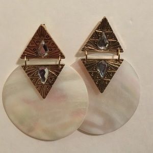 Ivory Marble and Gold earrings