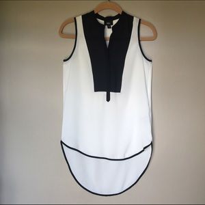 Black and white high low tank