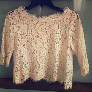 Joie delicate lace shirt with 3/4" sleeves