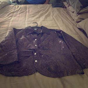 Brown sequin top