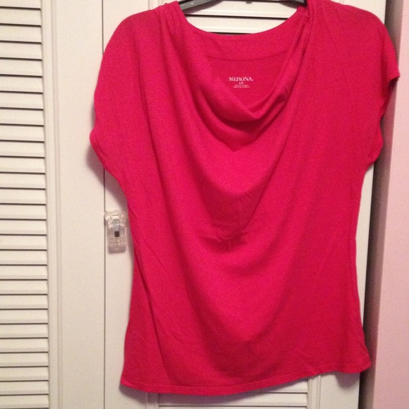 Pink cowl type top
