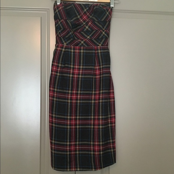 Bitten by sjp flannel strapless dress