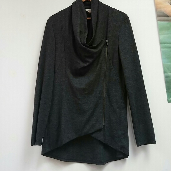Helmut Lang Jackets & Blazers - Helmut Lang Sonar drapey wool jacket, charcoal, L