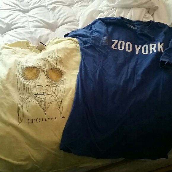1 quicksilver shirt and 1 zoo York shirt