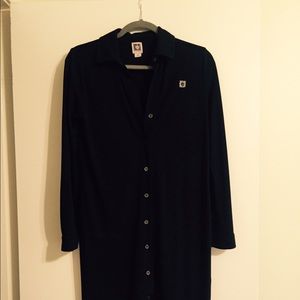 Anne Klein Black Shirt Dress Medium