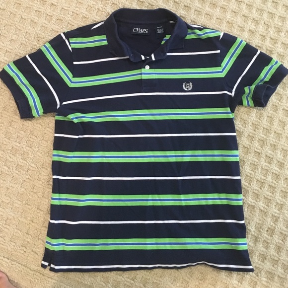 Navy blue, green and white Chaps polo