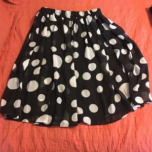 Polka dot chiffon skirt