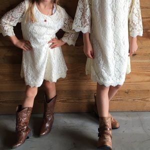 2 Ivory lace girls dresses