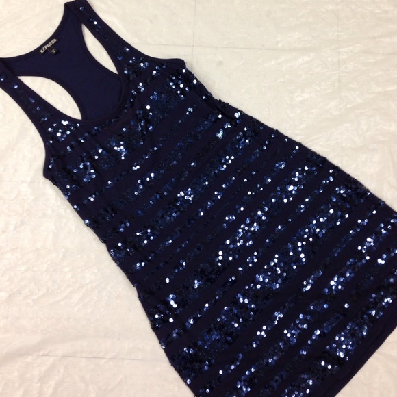 Express Dresses & Skirts - ⏰SALE⏰ Express Sequin Navy Blue Dress lined