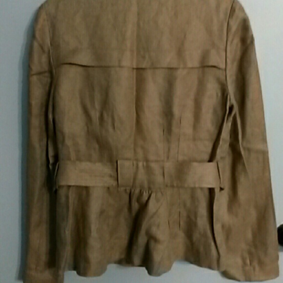 Ann Taylor belted linen safari jacket - Picture 3 of 3
