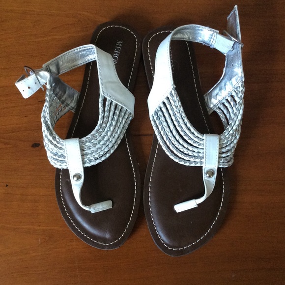 White and silver sandals