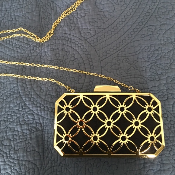 Chain and clutch evening bag gold