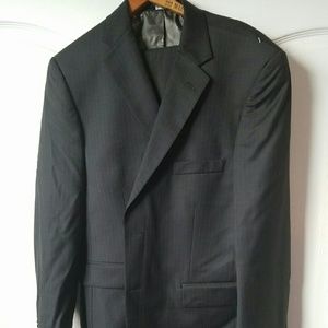 Men's black pinstripe suite