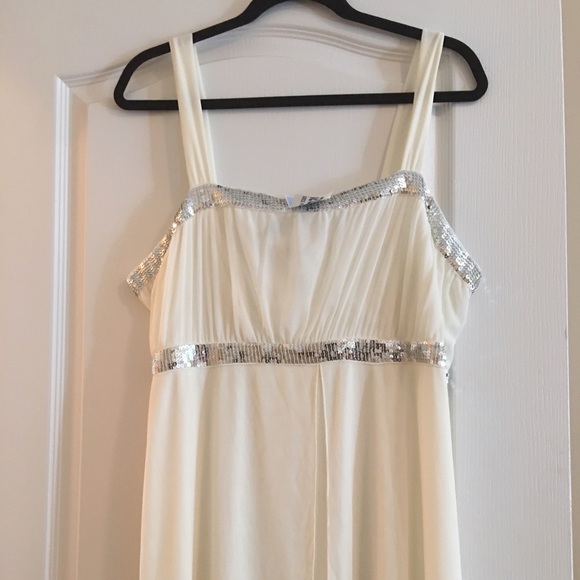 White and Silver Sequin Dress