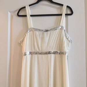 White and Silver Sequin Dress