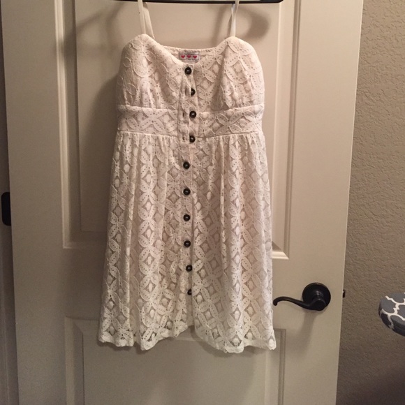 Off white lace empire waist dress