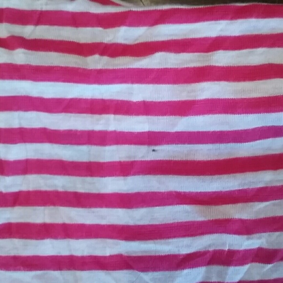 BCBG Small Hot Pink Striped Shirt - Picture 3 of 4