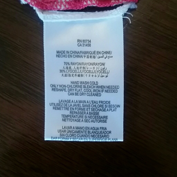 BCBG Small Hot Pink Striped Shirt - Picture 4 of 4