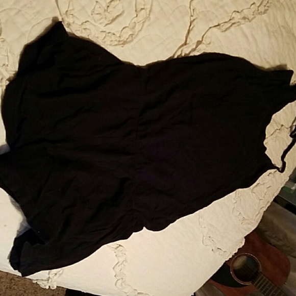 Black v neck halter romper