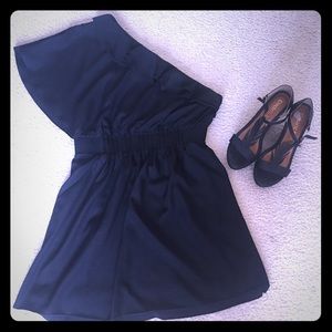 Sugar Lips boutique one shoulder black dress