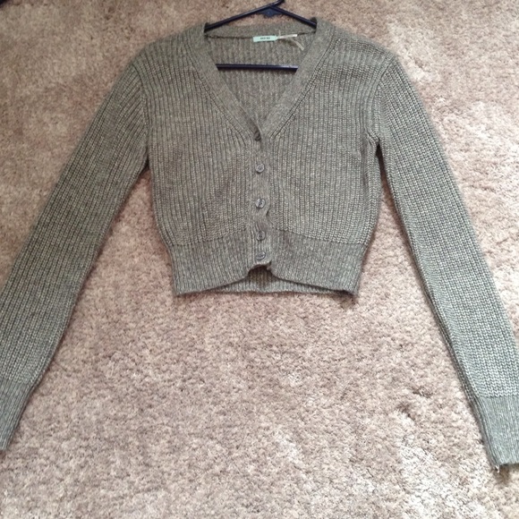 cropped button sweater