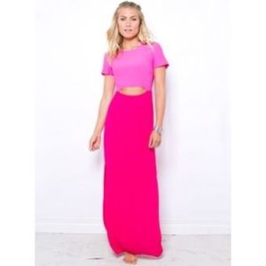 Color block maxi dress